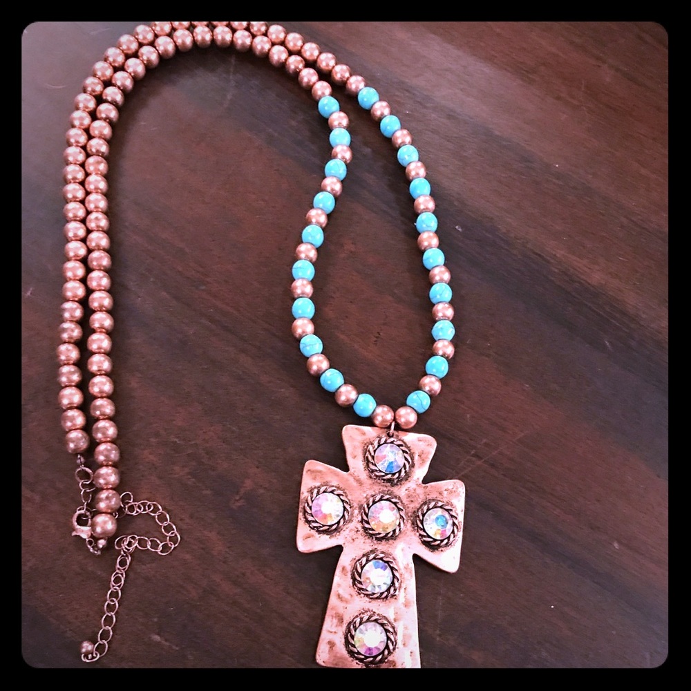 Long cross Necklace like new